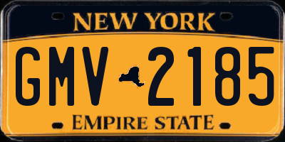 NY license plate GMV2185