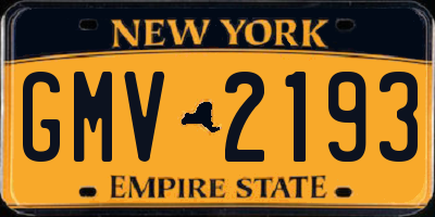 NY license plate GMV2193