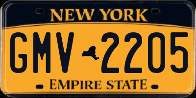 NY license plate GMV2205