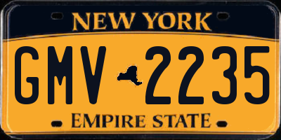 NY license plate GMV2235