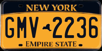 NY license plate GMV2236