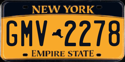 NY license plate GMV2278