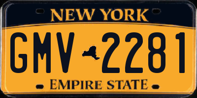 NY license plate GMV2281
