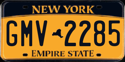 NY license plate GMV2285