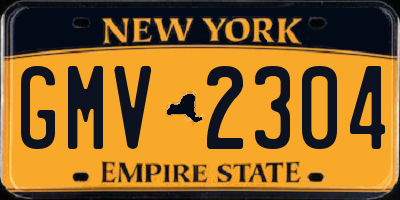 NY license plate GMV2304