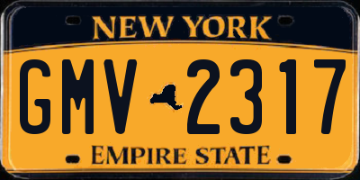 NY license plate GMV2317