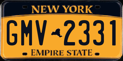NY license plate GMV2331