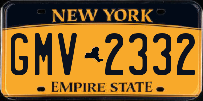NY license plate GMV2332