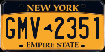 NY license plate GMV2351