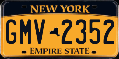 NY license plate GMV2352
