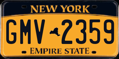 NY license plate GMV2359