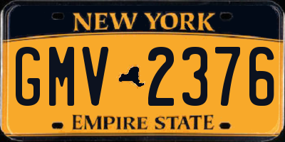 NY license plate GMV2376