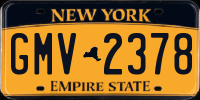 NY license plate GMV2378