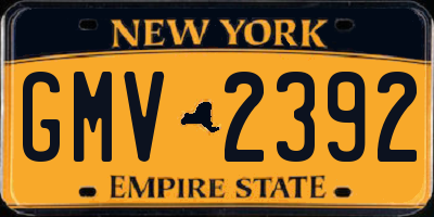 NY license plate GMV2392