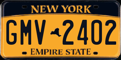 NY license plate GMV2402