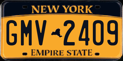 NY license plate GMV2409
