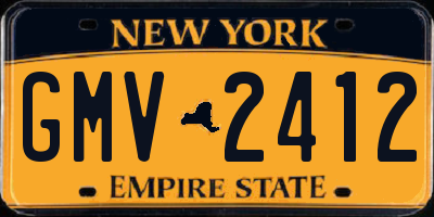 NY license plate GMV2412