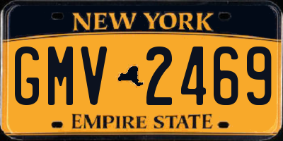 NY license plate GMV2469