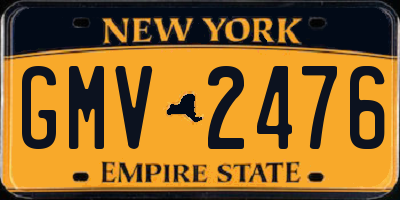 NY license plate GMV2476