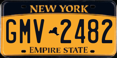 NY license plate GMV2482