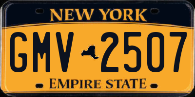 NY license plate GMV2507
