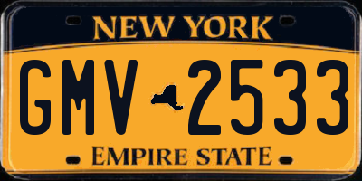 NY license plate GMV2533
