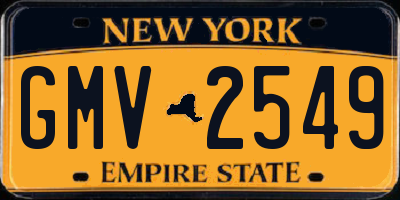 NY license plate GMV2549