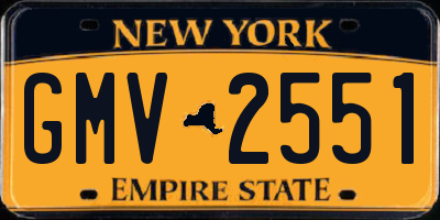 NY license plate GMV2551