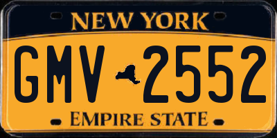 NY license plate GMV2552