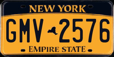 NY license plate GMV2576