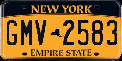 NY license plate GMV2583