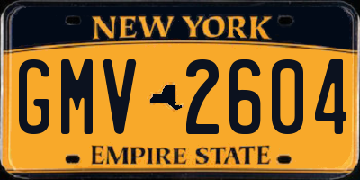NY license plate GMV2604