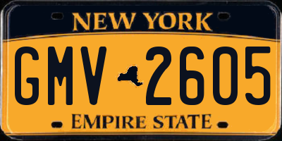 NY license plate GMV2605