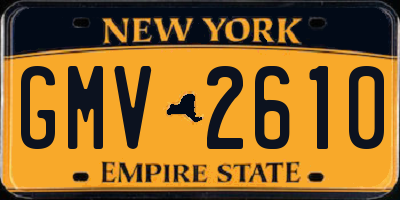 NY license plate GMV2610