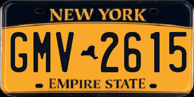 NY license plate GMV2615