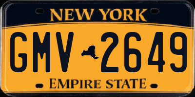 NY license plate GMV2649