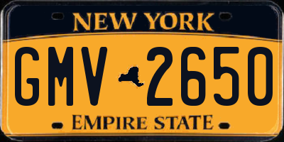 NY license plate GMV2650