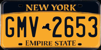 NY license plate GMV2653