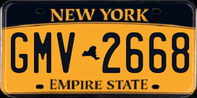 NY license plate GMV2668