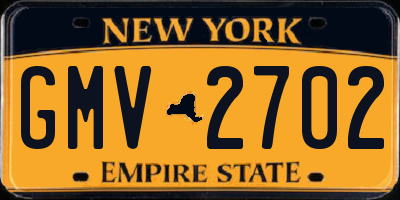 NY license plate GMV2702