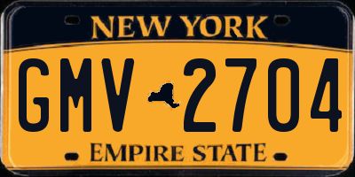 NY license plate GMV2704