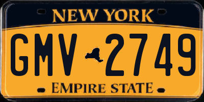 NY license plate GMV2749