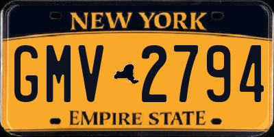 NY license plate GMV2794