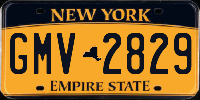 NY license plate GMV2829