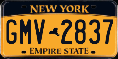 NY license plate GMV2837