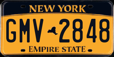 NY license plate GMV2848
