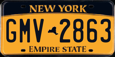 NY license plate GMV2863