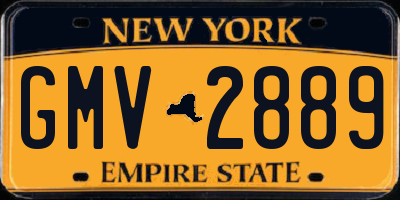 NY license plate GMV2889