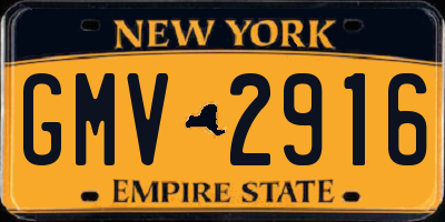 NY license plate GMV2916