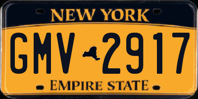 NY license plate GMV2917